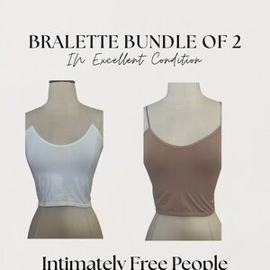 Intimately Free People 2-Pack Seamless Bralettes - White & Tan